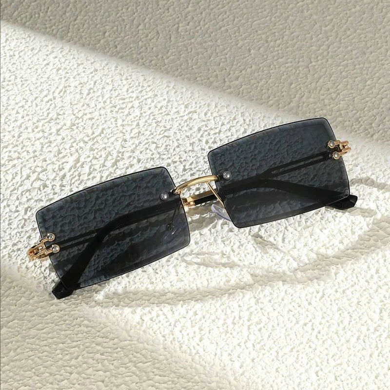 3pcs Set Luxurious Frameless Rectangle Sunglasses