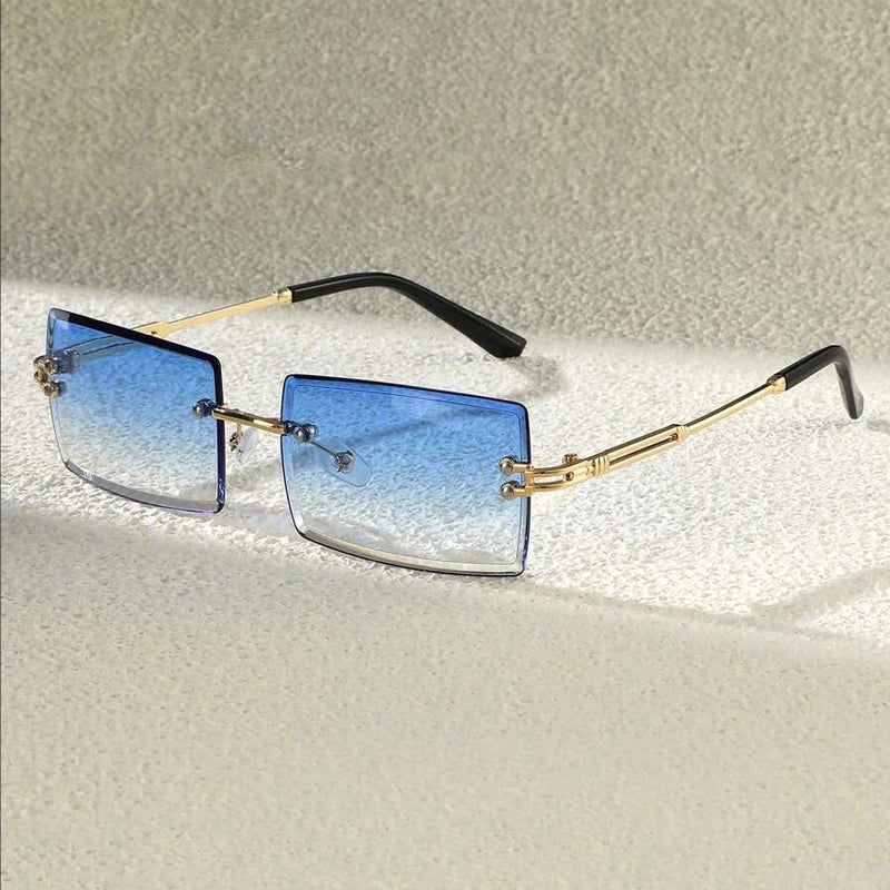 3pcs Set Luxurious Frameless Rectangle Sunglasses