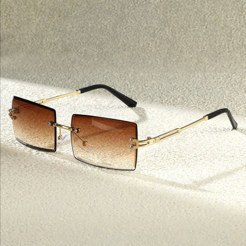 3pcs Set Luxurious Frameless Rectangle Sunglasses