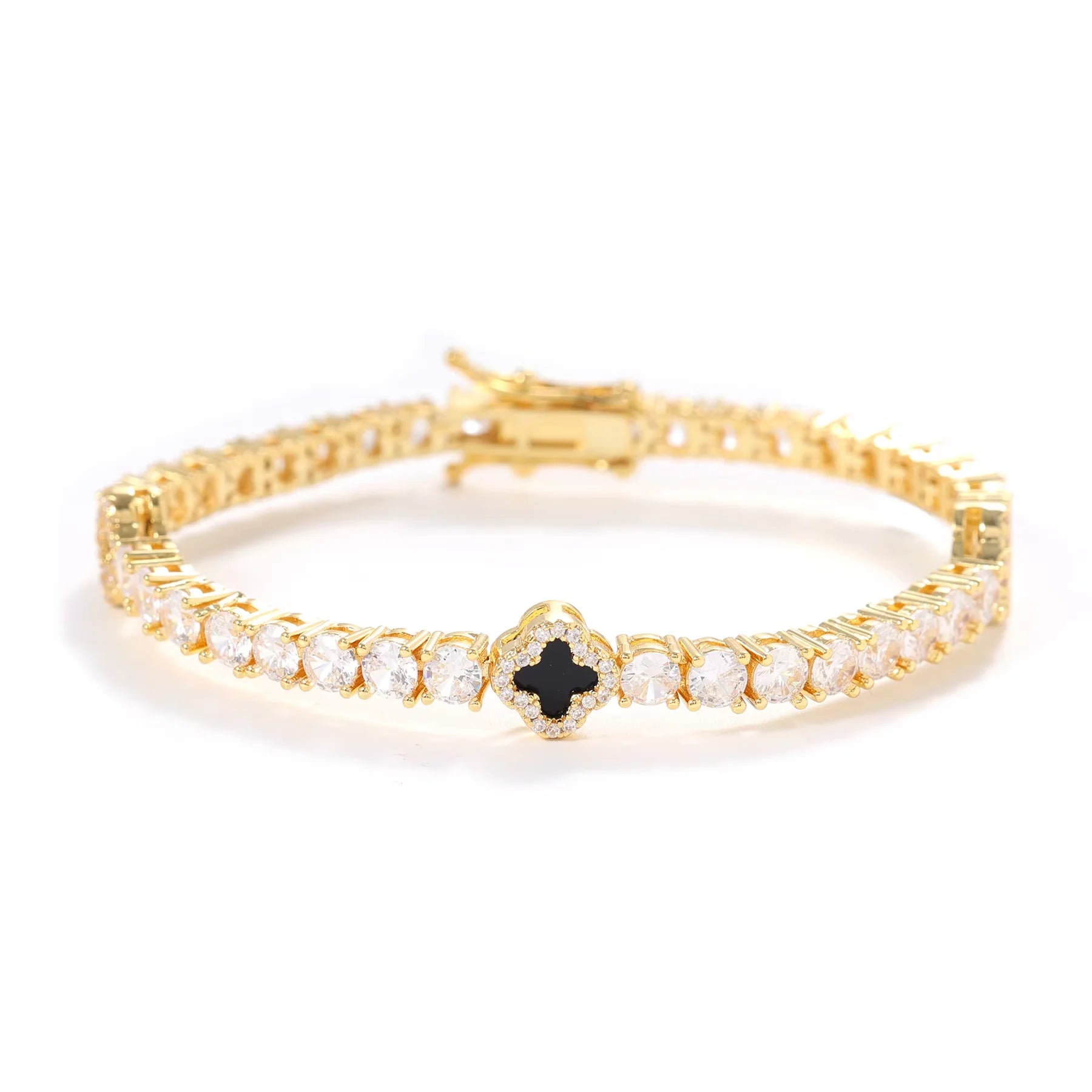 Tennis Clover Bracelet Iced Out 4mm