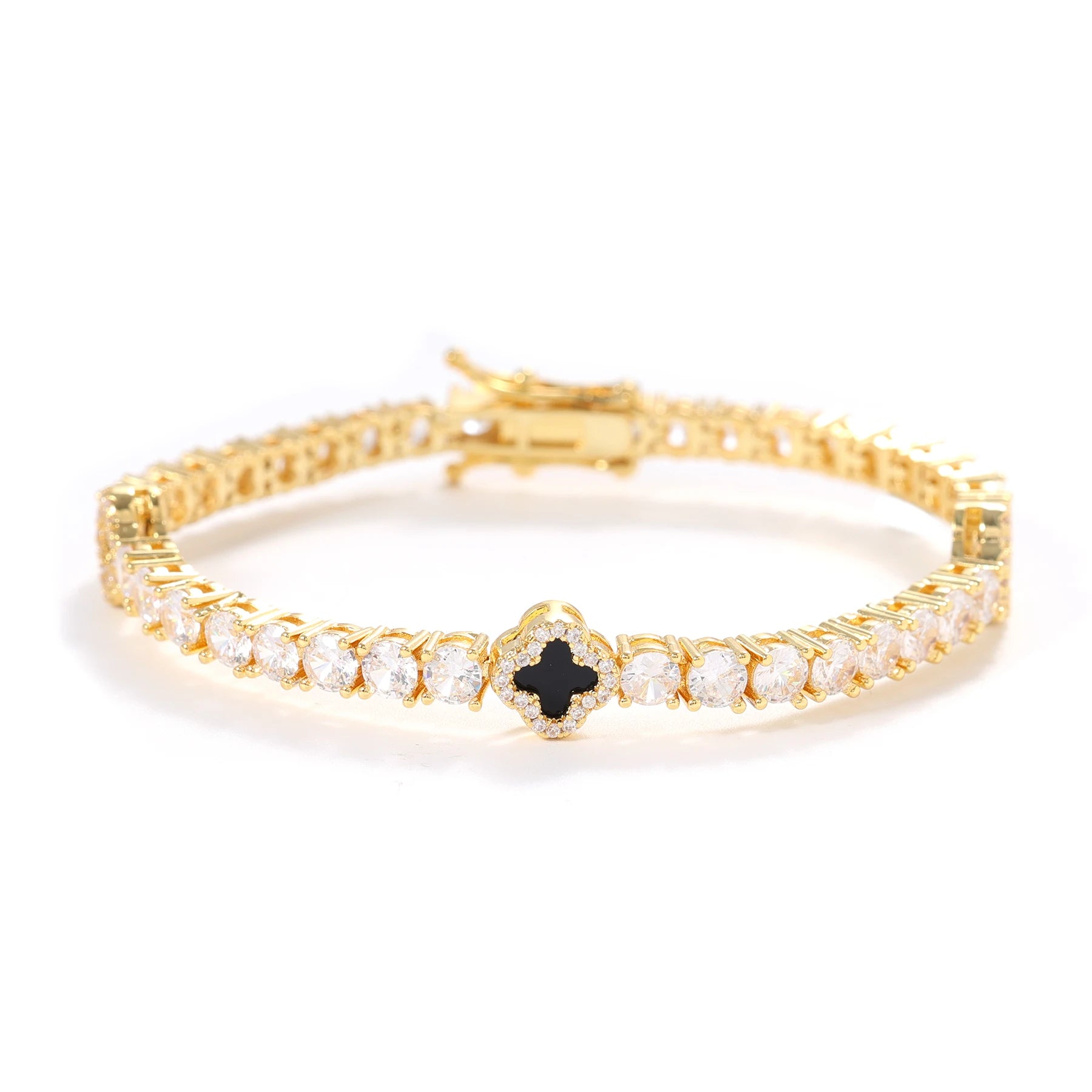 Tennis Clover Bracelet Iced Out 4mm