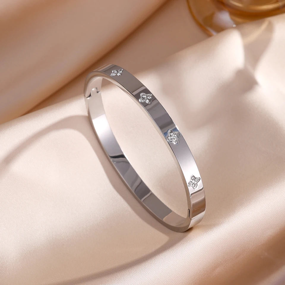 5/1pcs Sparkling Stainless Steel Bracelets