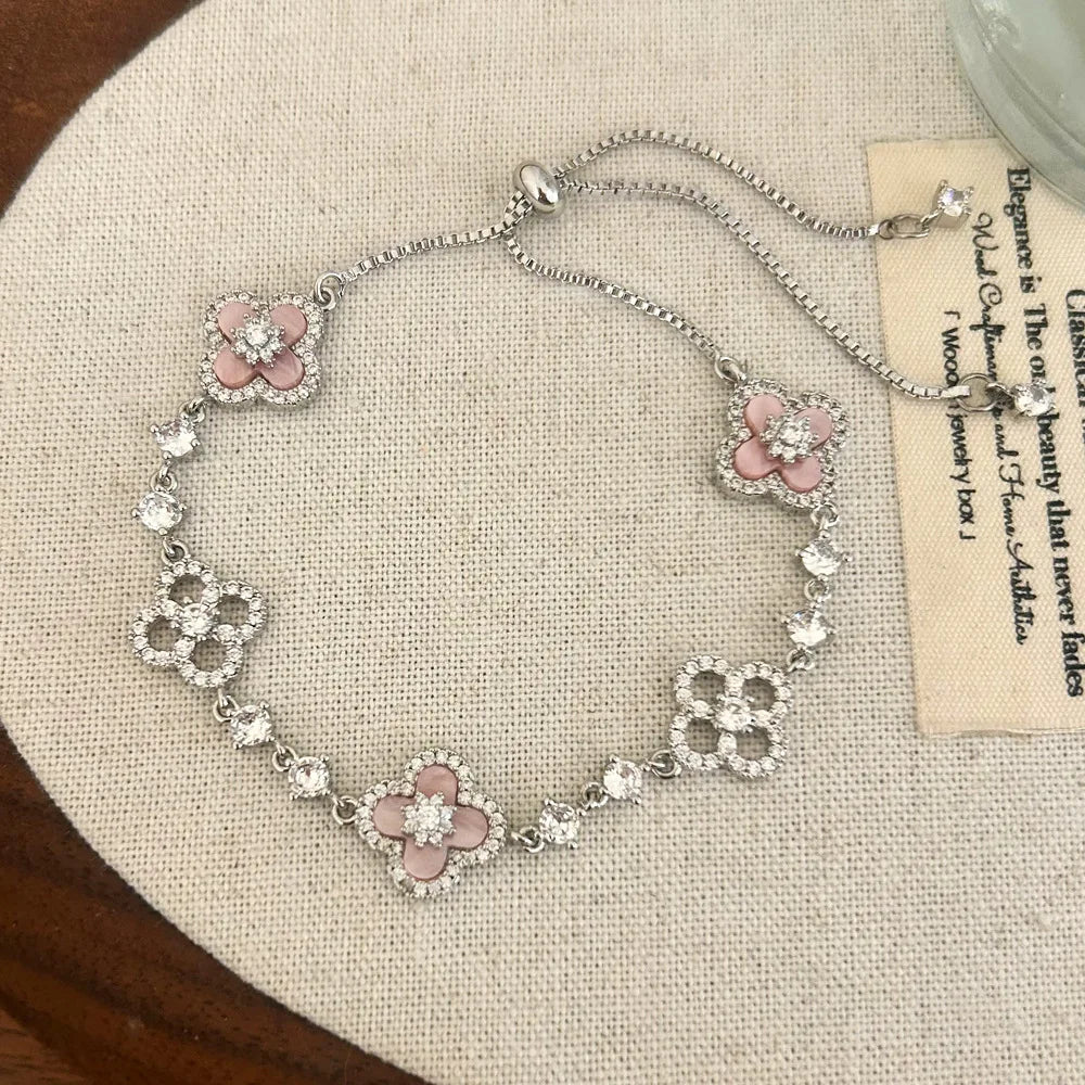 Crystal Bloom Clover Bracelet