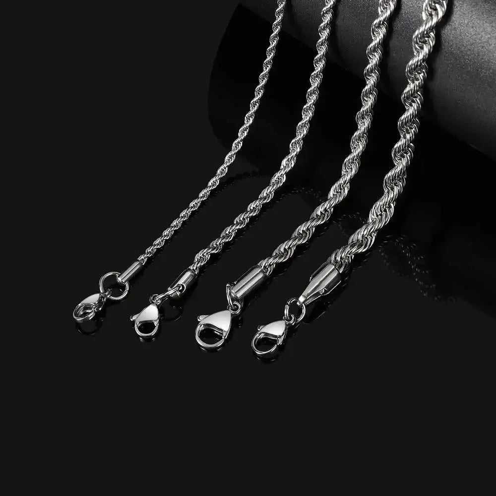 2-6MM Stainless Steel Twisted Bracelet
