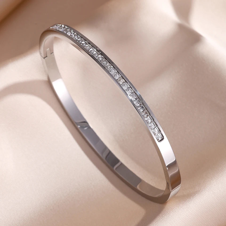 5/1pcs Sparkling Stainless Steel Bracelets