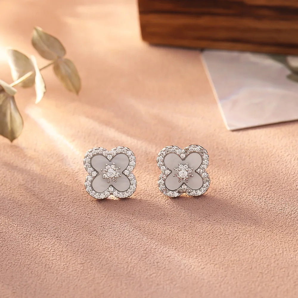 Crystal Bloom Clover Bracelet & Earrings