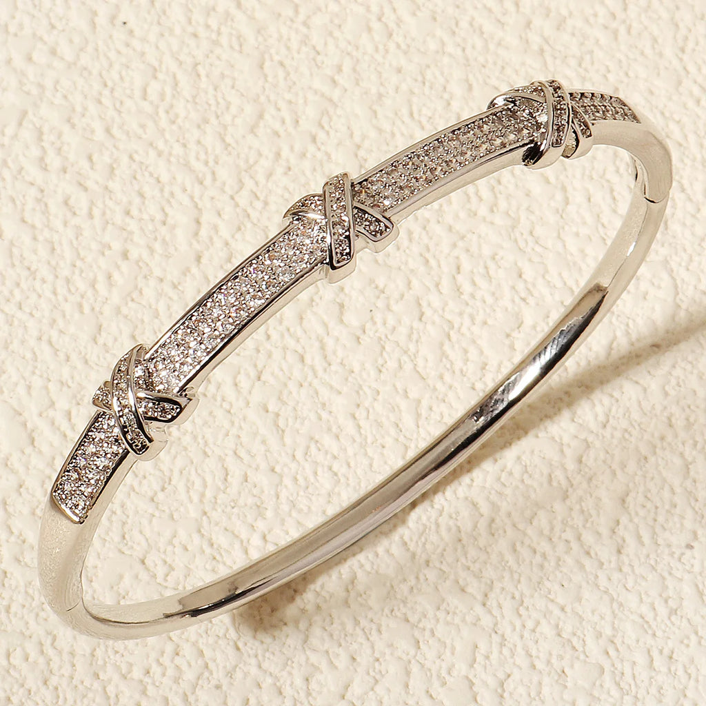 Flower Bangle Leaf Clover Bracelet