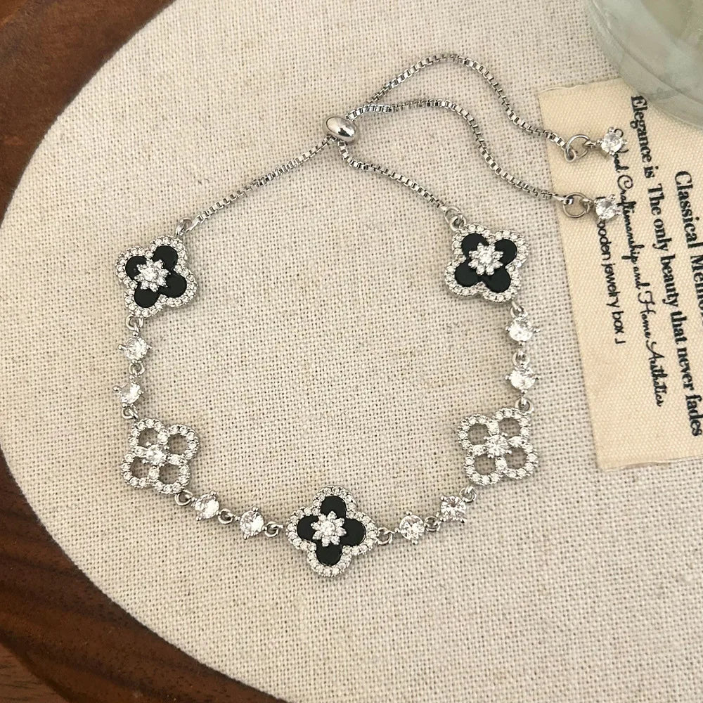Crystal Bloom Clover Bracelet