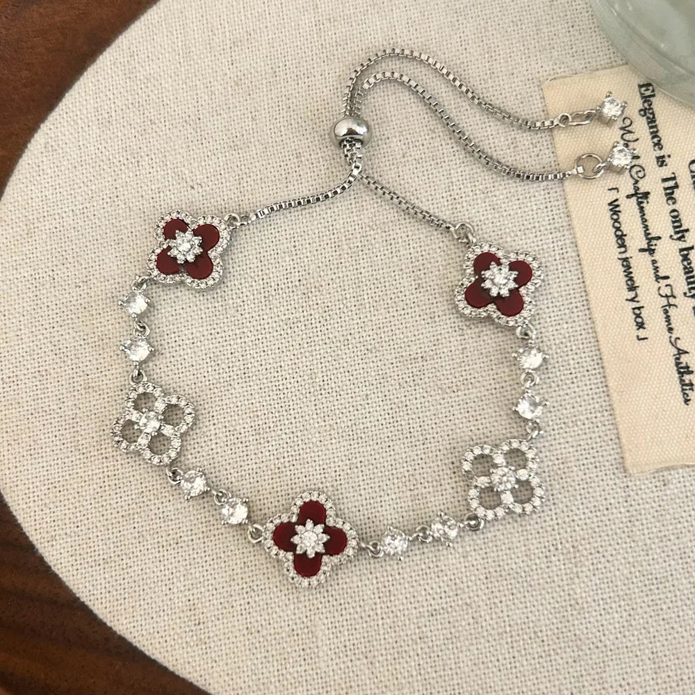 Crystal Bloom Clover Bracelet
