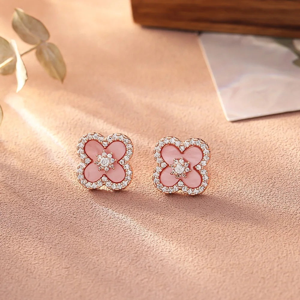 Crystal Bloom Clover Bracelet & Earrings